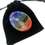 SHARKOOO Thumb Worry Stone for Anxiety, 7 Chakra Crystals Healing Stones, Oval Chakra Worry Stone, Meditation Crystal