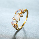 White Crystal Moonstone Ring