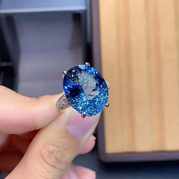 Natural London Blue Ring