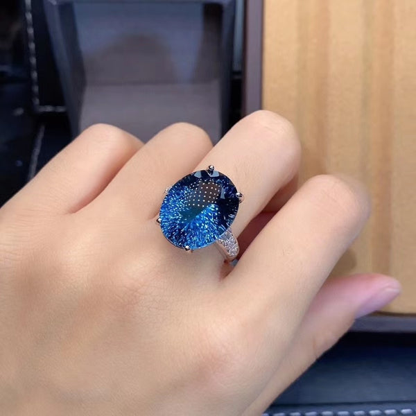 Natural London Blue Ring