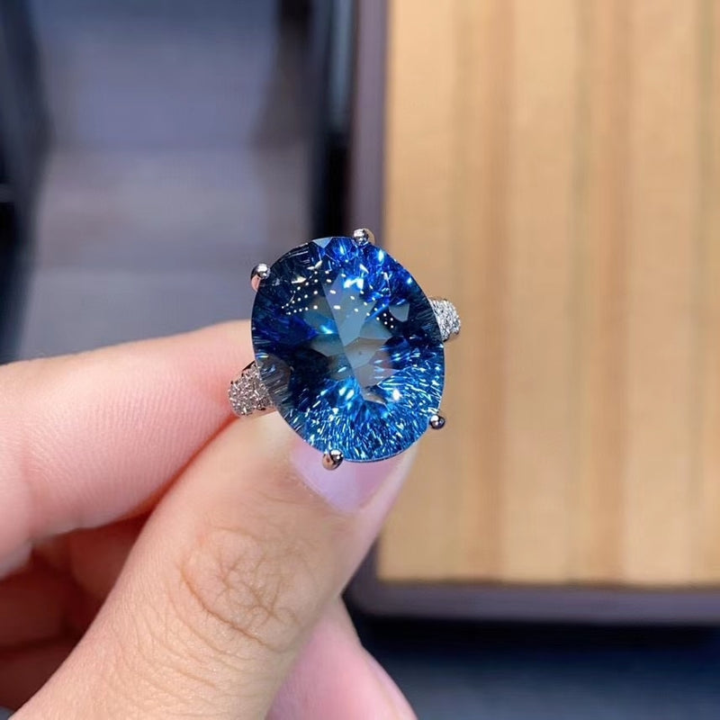 Natural London Blue Ring