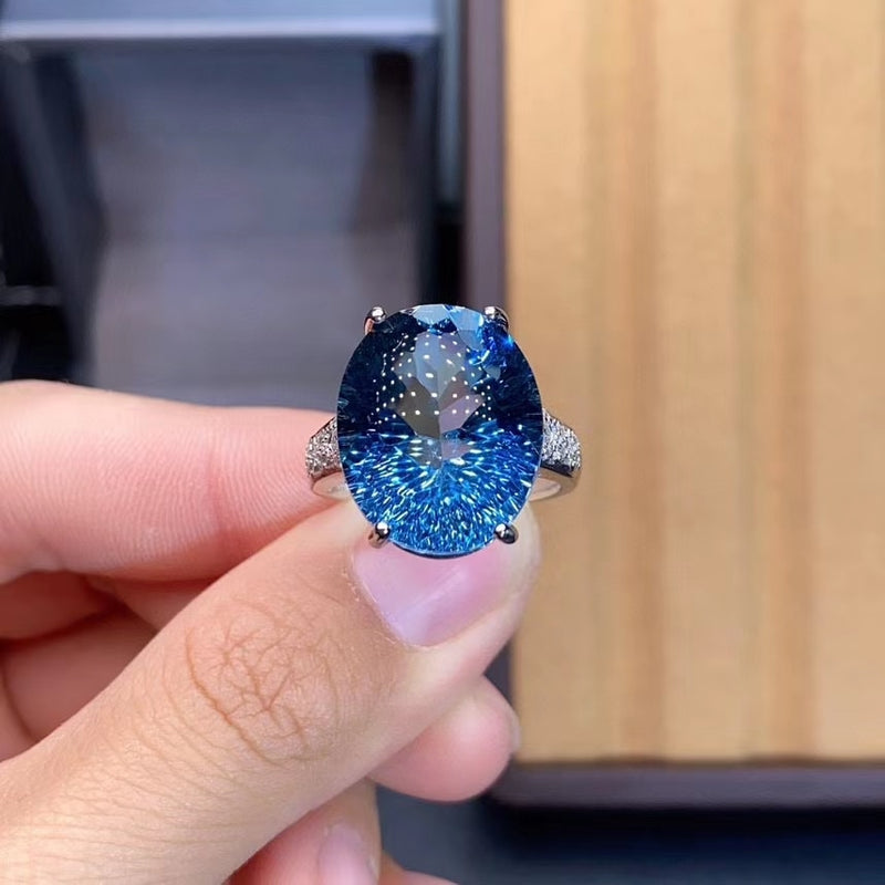 Natural London Blue Ring